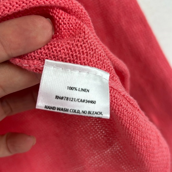 Eileen Fisher 💯 linen coral sweater - Picture 3 of 5